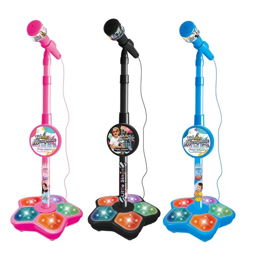 Red microphone and stand - red,