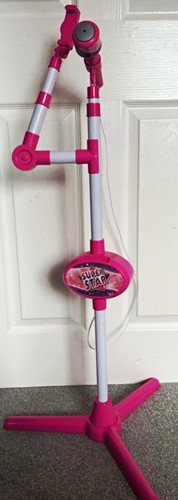 Pink kids toy microphone stand - pink,